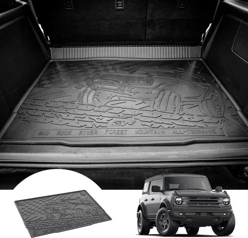 Miniatura 21 de Alfombrillas 3W y forro de carga para Ford Bronco 2 puertas 2021 2022 2023 2024 2025 Todo clima TPE Accesorios para auto a medida Alfombrillas