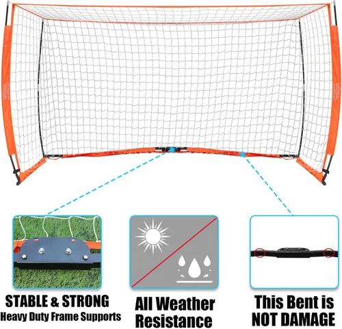 Miniatura 7 de Portería de fútbol para patio trasero Red portátil plegable de metal Fácil instalación Red portátil para todas las edades 1 par