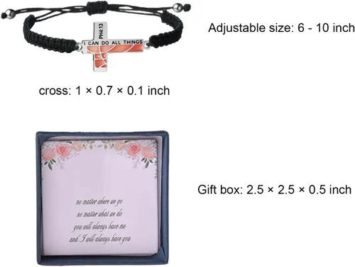 Miniatura 3 de Pulsera con cruz de baloncesto "I CAN DO ALL THINGS", pulsera de fútbol de acero inoxidable, hecha a mano, regalos de regreso a clases, joyería