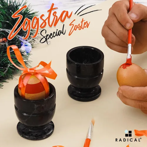 Miniatura 6 de Radicaln Huevos de mármol de 2.5 pulgadas, negro, hecho a mano, soporte para huevos, encimera, ideal para huevos hervidos, juego de tazas y soporte