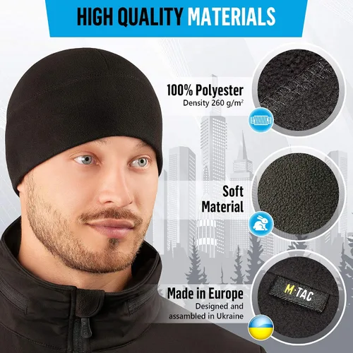 Miniatura 5 de M-Tac Gorra de reloj de forro polar - Gorro táctico militar del ejército gorro de invierno