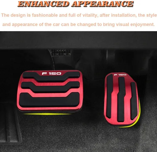 Miniatura 6 de BOYOUS 2 fundas antideslizantes de aluminio para pedal de freno y acelerador de gas para Ford F-150 2015 2016 2017 2018 2019 2020, no compatibles