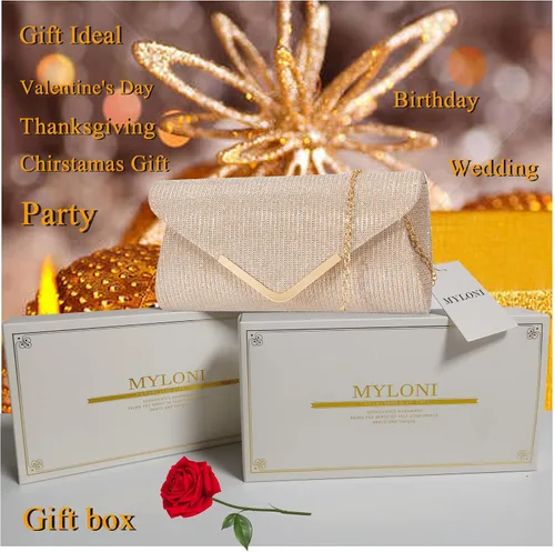 Miniatura 7 de Bolsos de mano brillantes para mujer, bolso de noche para mujer, bolso de mano para mujer, bolso de mano para fiesta, graduación, boda