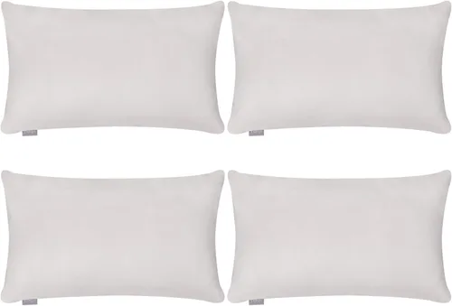 Miniatura 77 de Thmyo - Paquete de 4 fundas de almohada decorativas de 100 % algodón para lumbar, cómodas, sólidas, para Navidad/Halloween, fundas de cojín Blanco