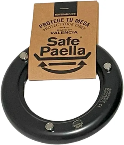 Miniatura 3 de Kit de paella segura – 4 porciones/12 pulgadas esmaltado paella + salvamanteles magnéticos redondos individuales negros de 6 pulgadas + 2 soportes