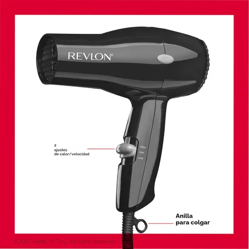 Miniatura 3 de Revlon Secador de pelo compacto Diseño ligero de 1875 W, perfecto para viajes, (negro)