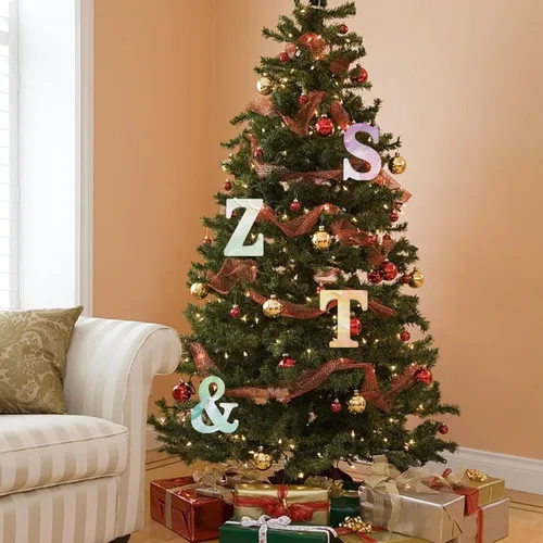 Miniatura 6 de Letras de madera doradas 3D de 4 pulgadas, letras del alfabeto de madera sin terminar para decoración de pared, manualidades de madera, letras