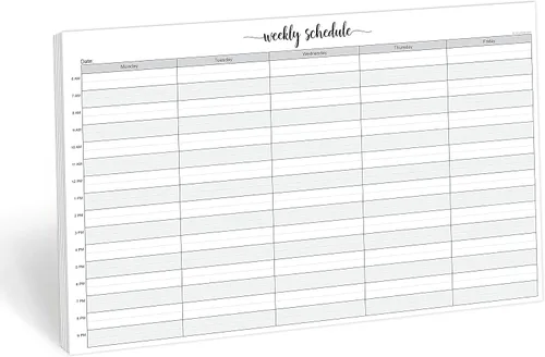 Miniatura 8 de 321Done Bloc de notas de planificación de horarios semanales - 50 hojas (5.5x8.5) - Planificador semanal de productividad para citas horarias, bloc