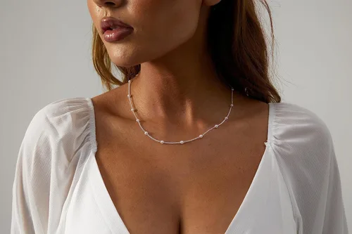 Miniatura 2 de MIDEEO Delicados collares de perlas para mujer, chapados en oro de 14 quilates, collar de cadena de perlas, gargantilla exquisita, regalo de joyería
