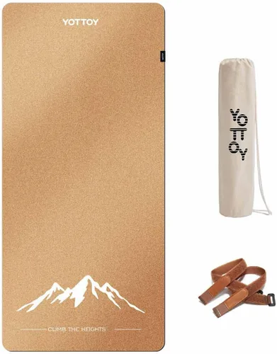 YOTTOY Esterilla de Yoga, Esterilla de Yoga Caliente Antideslizante con Diseño Anti-desgarro y Goma Natural Ecológica con Correa y Bolsa