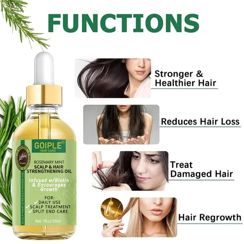 Miniatura 4 de WOZUTUNT Aceite de romero, 1 onza líquida, aceite natural para el crecimiento del cabello con aceites esenciales, tratamiento nutritivo para puntas