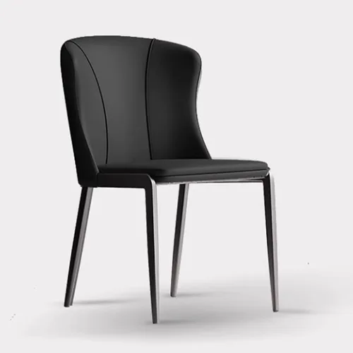 Miniatura 11 de Juego de sillas de comedor de 1/2/4, sillas laterales de cocina tapizadas de cuero, silla de comedor con patas de metal, silla de negociación sin