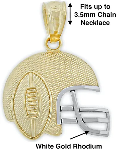 Miniatura 3 de Charm America - Gold Football Helmet Charm - 10 Karat Solid Gold