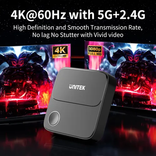 Miniatura 2 de Unitek Adaptador de dongle de pantalla inalámbrica Hdmi - Receptor de duplicación de pantalla 5G, dispositivo de transmisión de TV, adaptador