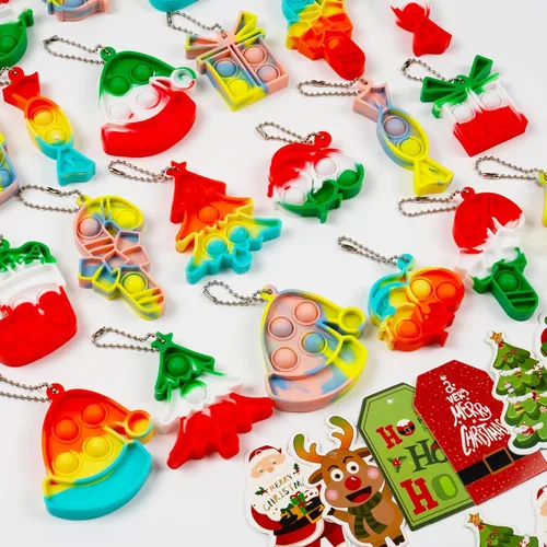 Miniatura 8 de AMUHUA Recuerdos de fiesta de Halloween para niños - 24 piezas de mini juguetes de Halloween, llaveros de presión, juguetes para jugar