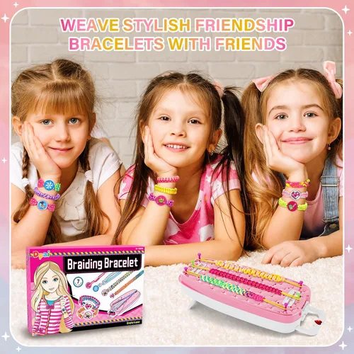 Miniatura 7 de Dpai Kit para fabricar pulseras de amistad para niñas, juguetes de arte y manualidades DIY, kit para hacer joyas con cordón, las mejores ideas