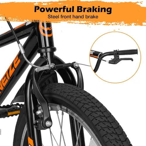 Miniatura 2 de WEIZE Bicicletas para niños, bicicleta estilo BMX para niños y niñas de 4 a 12 años de edad, bicicleta para niños con asiento ajustable, ruedas