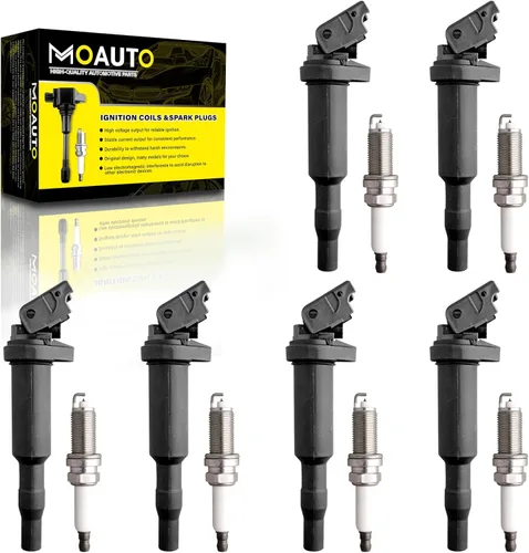 Miniatura 10 de Juego de 4 bobinas de encendido 06J905110G y 4 bujías de iridio compatibles con Volkswagen Audi Beetle Golf Jetta 1.8L 2.0L L4