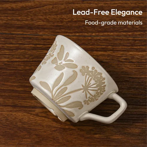 Miniatura 4 de Taza de café de cerámica, taza de té única y novedosa de 12 onzas con asa, taza de gres para té, moca, latte, capuchino, expreso
