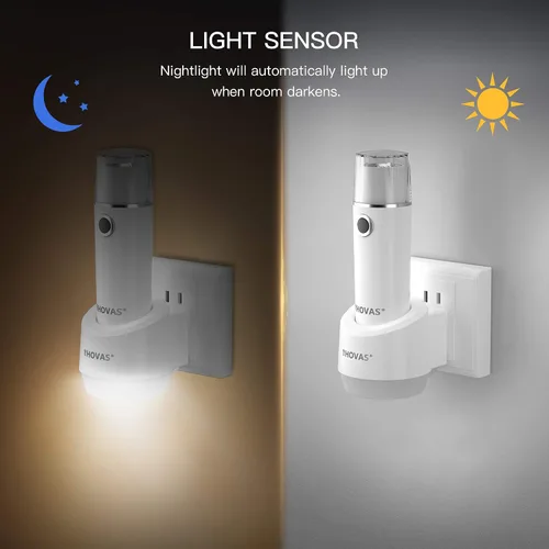 Miniatura 3 de Linterna de emergencia, luz LED multifunción para fallo de alimentación, recargable de mano, luz nocturna enchufable, 3 en 1 con sensor