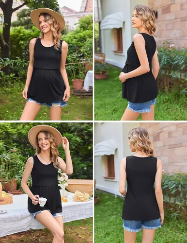 Miniatura 3 de Ekouaer Camisetas sin mangas de lactancia para mujer, paquete de 3
