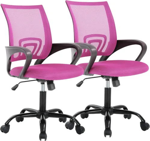 Miniatura 14 de PayLessHere Silla de Oficina para Computadora Ergonómica Económica Silla de Escritorio Ajustable Cómoda de Respaldo Medio para Tareas con Ruedas
