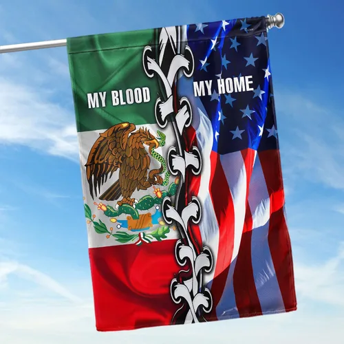 Miniatura 8 de FLAGWIX Mexican American, Mi Hogar Mi Sangre Bandera - 4 de julio, decoraciones del día de la independencia para el hogar, bandera de jardín 12x18