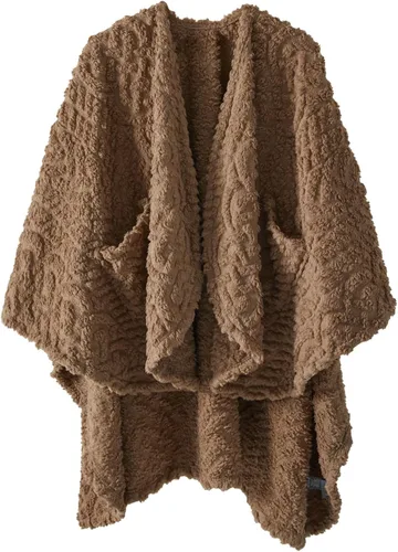 Miniatura 9 de Royoliving Manta de forro polar sherpa portátil con bolsillos para adultos, manta de franela ultra suave y mullida (negra, 58" x 64")