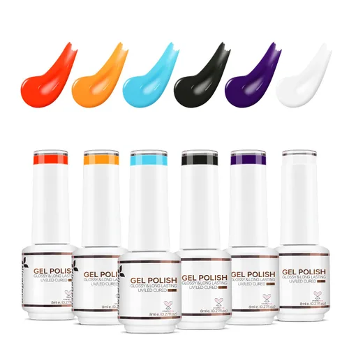 Miniatura 11 de Nicedeco Esmalte de uñas de gel sin hema, 6 colores, sin crueldad, vegano, rojo, borgoña, rojo, brillante, esmalte de uñas en gel para manicura