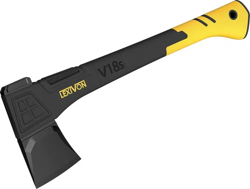 LEXIVON V18s - Hacha de división de 18 pulgadas, mango compuesto de fibra de vidrio ligero y agarre ergonómico TPR | Funda protectora de transporte
