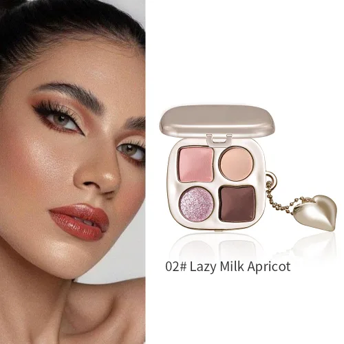 Miniatura 4 de Paleta de sombras de ojos de acabado múltiple, paleta de brillo metálico mate con polvo sedoso y suave, destello fino y duocromático, sombras 2#