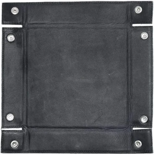 Miniatura 3 de Hide & Drink, Bandeja de cuero Catchall para cambiar, monedas, caja de joyas, gran almacenamiento, hecha a mano, color negro carbón