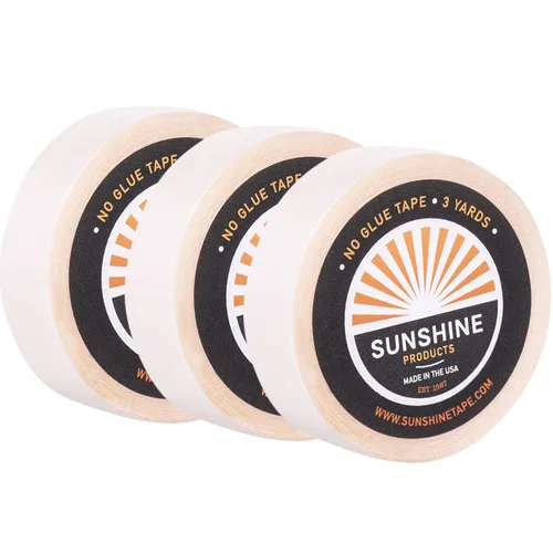 Miniatura 28 de Sunshine Tape Rollo de cinta adhesiva para peluca sin pegamento 1 pulgada x 3 yardas Doble cara, grado médico Cinta de tupé y peluca
