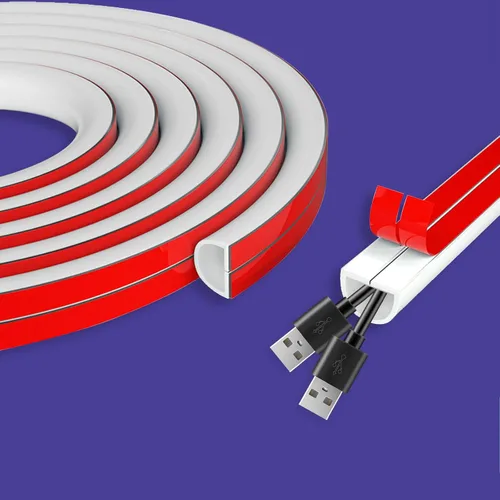 Miniatura 10 de Cubierta de cable de pared autoadhesiva de 39 pulgadas para paredes, cubierta de cable flexible para una fácil gestión de cables, 0.59 pulgadas