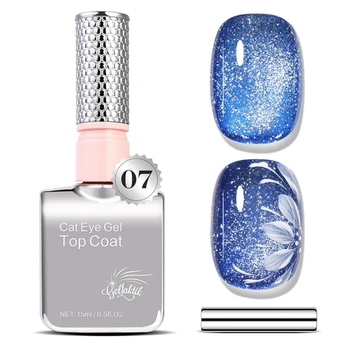Miniatura 11 de 5-en-1 Esmalte de uñas de gel ojo de gato 15ml Fórmula todo en uno, sin necesidad de capa base/selladora, esmalte de uñas magnético fácil para Ámbar