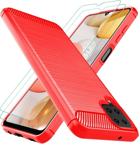 Miniatura 9 de Osophter Funda para Galaxy A22 4G con protector de pantalla de absorción de golpes Flexible TPU Rubber Protective Cell Phone Cover para Samsung