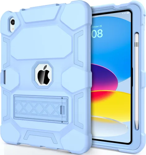 Funda CCMAO para iPad (A16) 11ª/10ª Generación (2025/2022), Funda para iPad 10ª Generación con Soporte y Porta Lápiz, Funda Protectora Híbrida de