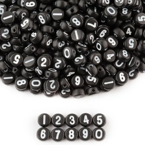 Miniatura 18 de ZHIYUXI - 1500 piezas de cuentas de letras de acrílico para pulseras de la amistad, cuentas de alfabeto para pulseras, collares, fabricación
