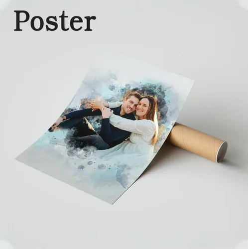 Miniatura 5 de Retrato personalizado de acuarela a partir de foto, regalo perfecto para boda, pintura de foto personalizada, regalo de acuarela para compromiso