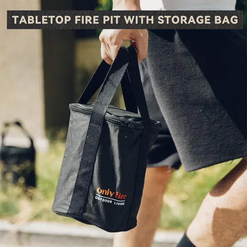 Miniatura 7 de Fogata de mesa que quema maderas/pellets, chimenea pequeña portátil con bolsa de almacenamiento para camping, tailgating, RV, patio, patio trasero