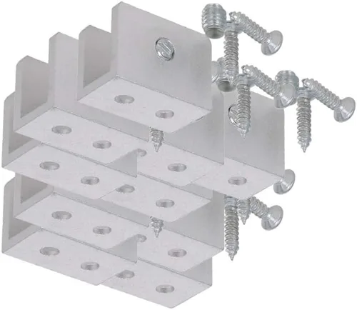 Miniatura 5 de Soporte de estante de vidrio ajustable de aleación de aluminio, soporte de clip de abrazadera de gabinete de puerta rectangular para 0.197-0.315 in