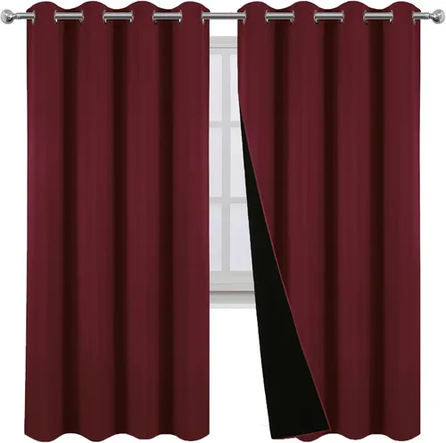 Miniatura 49 de LEMOMO Cortinas 100% opacas de 52 x 95 pulgadas, 2 paneles de oscurecimiento con aislamiento térmico para dormitorio Negro