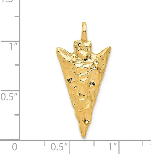 Miniatura 3 de Colgante de cabeza de flecha de oro amarillo macizo de 14 quilates, 1.220in x 0.551in
