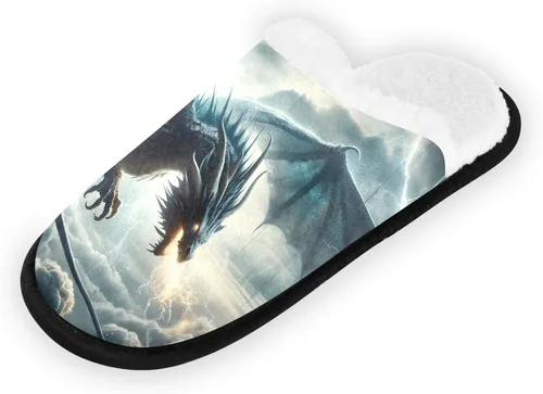Miniatura 3 de Pantuflas de felpa para mujeres y hombres, cálidas, cómodas, para viajes, spa, antideslizantes, zapatos de casa