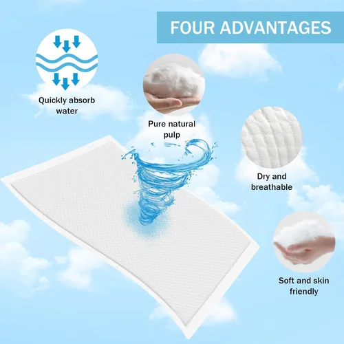 Miniatura 7 de Almohadillas desechables para cambiador de bebé 17 x 13 pulgadas (paquete de 25) Almohadillas impermeables de tela no tejida suave y transpirable