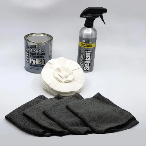 Miniatura 8 de Kit de pulido y cuidado para coche Flitz (Pequeño) - Juego de pulidores y almohadillas hechos en EE. UU. – Incluye pasta de 907 g, sellador de 454