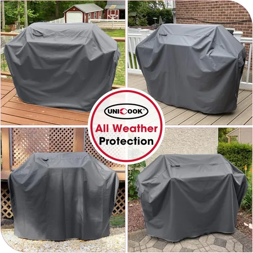 Miniatura 7 de Unicook - Funda para parrilla a gas al aire libre, cubierta de parrilla de 60 pulgadas, protector de barbacoa resistente al agua y a la Gris