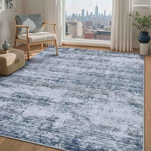 Miniatura 4 de Alfombra de área para sala de estar: alfombra de 6x9 pies para dormitorio, lavable a máquina con respaldo antideslizante, no se desprende