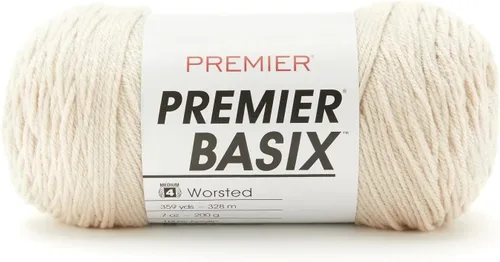 Miniatura 23 de Premier Yarns Basix, hilo de estambre sólido, hecho de acrílico, hilo ideal para ganchillo y tejer, Pecan, 359 yardas 1115-35 Pecan