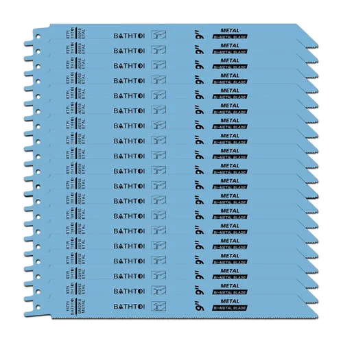 Miniatura 10 de Paquete de 25 hojas de sierra recíproca de 6 pulgadas y 18 Tpi para chapa, tuberías, corte de clavos, corte de perfiles, cuchillas Sawzall